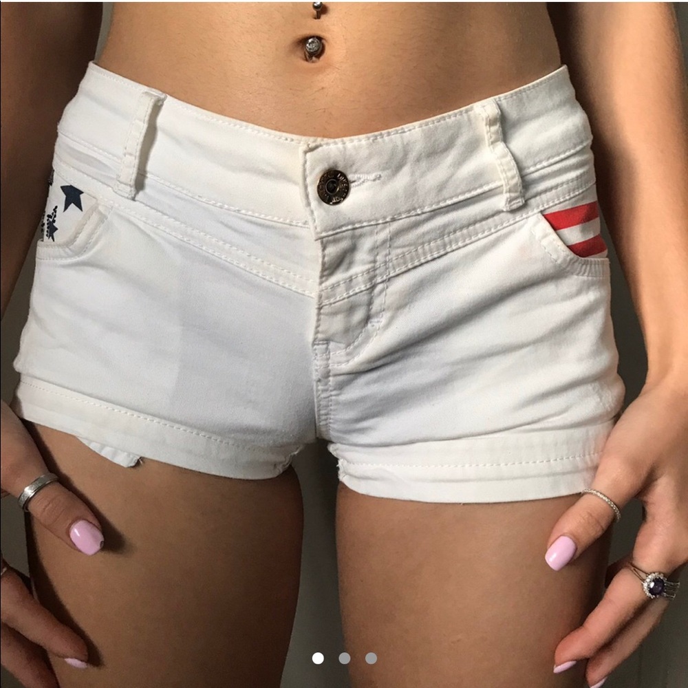 4th of July white jean short shorts